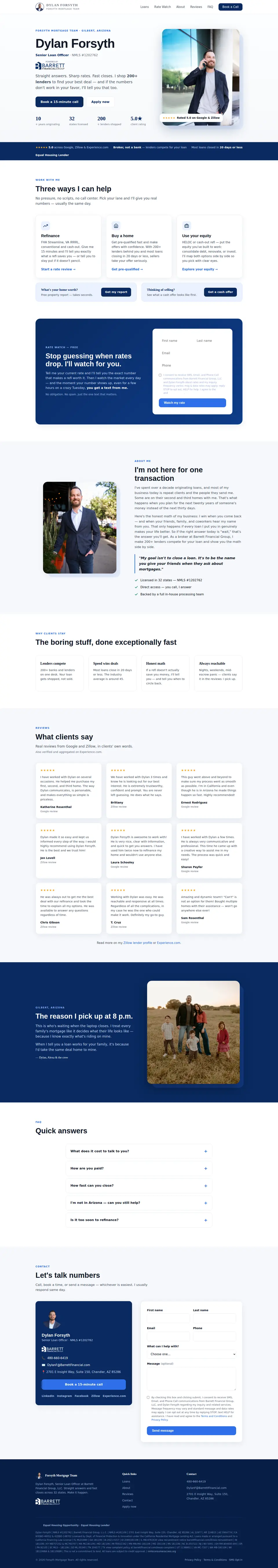 dylanforsyth.mortgage home page, scrolling