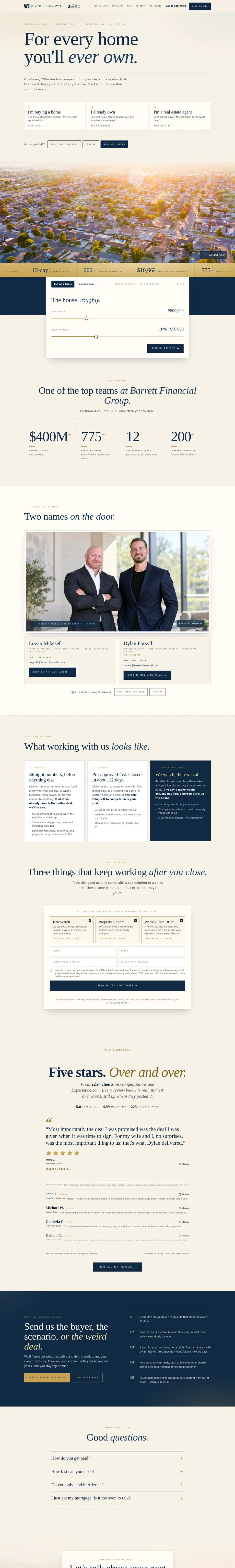 mfmortgageteam.com home page, scrolling
